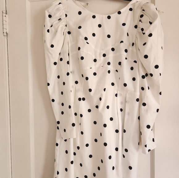 Topshop Dres (white w black polka dot) - Picture 3 of 4
